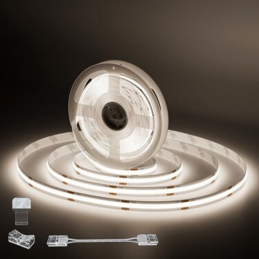 PAUTIX 24V LED Strip Light Cool White 5000K20ft61m COB LED Strip LightSuper Bright Flexible LED Tape Light for KitchenStairsDisplay CabinetBedroomPower SupplyController Not Included