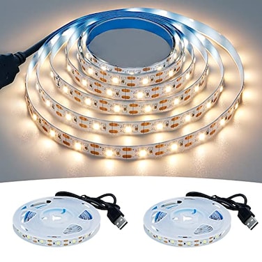 KXZM USB LED Strip Light Natural White 4000K 5V USB Powered 1312ft4M 240LEDs Flexible SMD2835 High Brightness NoWaterproof IP20 LED Tape Lights2pcs x 66ft