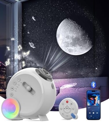 LEYOYO Galaxy Projector for Bedroom4K Image Planetarium Projector Adjustable Knob13 in 1 Kids Night Light Projector with Builtin Speaker White Noise360 Rotating with Remote Timer White