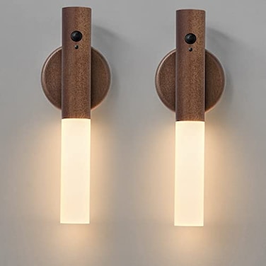 Montford Wall Sconces Set of Two Battery Operated Motion Sensor Night Light Magnetic Wall Light Rechargeable Peel and Stick Lights for Hallway
