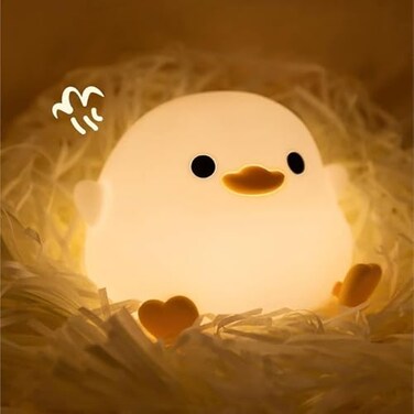 S NMT Cute Duck Night Light for ChildrenSoft Silicone Sleep Light with USB RechargeableTouch Sensor Nightlights for Kids Room Gift