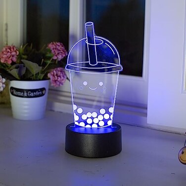 EXIGENT Boba Bubble Milk Tea 3D Acrylic LED Lamp Night Light Flashing Cool BobaLamp