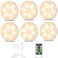 Lightbiz Warm Color LED Closet Lights Motion Sensor Puck Light USB Rechargeable Battery Operated Puck Step Lights Dimmable Under Cabinet Lighting for Counter Wardrobe Kitchen 6 Pack