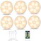 Lightbiz Warm Color LED Closet Lights Motion Sensor Puck Light USB Rechargeable Battery Operated Puck Step Lights Dimmable Under Cabinet Lighting for Counter Wardrobe Kitchen 6 Pack