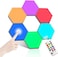 ODISTAR Remote Control Hexagon Wall LightSmart WallMounted TouchSensitive DIY Geometric Modular Assembled RGB led Colorful Light with USBPowerUsed in Bedroom 6Pack