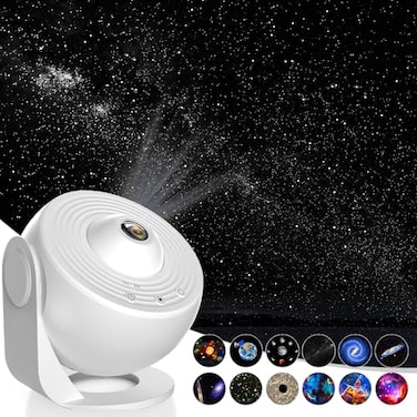 Syslux Star Projector Planetarium Projector for Bedroom Ultra Clear Galaxy Night Light with 4K Replaceable 13 Galaxy Discs 360 Degree Rotation Real Sky Light for Kids Room Birthday Valentines Gift