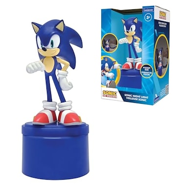 Lexibook SEGA Sonic The Hedgehog LED Pocket Night Light for Childrens Room Soft Light Battery Operated Blue NLJ01SN