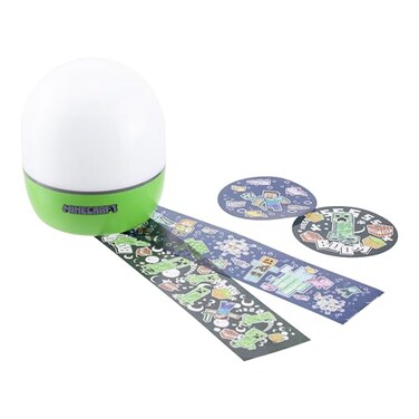 Paladone Minecraft Officially Licensed Creeper Steve Projector Night Light Gamer Projection Lamp Accessory Minecraft Sounds Gaming Bedroom Decor for Kids Mood Lighting with 4 Projector Sheets