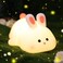 OkiyiD Bunny LampBig Face Rabbit Night Light for Kids Cute Easter Bunny Gifts Kawaii Nursery Bedroom Decor Rechargeable Silicone LED Squishy Night Light