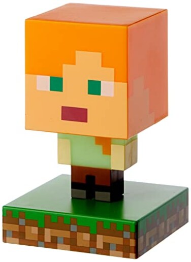 Paladone Minecraft Alex Icon Light Officially Licensed Minecraft Gift for Gamers Battery Powered Night Light