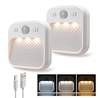DAMI Motion Sensor Night Lights Rechargeable with Timer Battery Cabinet Light with 3 Color Temperatures Stepless Dimming Magnetic Closet Light for Travel RV Cruise Essentials 2026