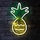 Isaac Jacobs 17 x 10 inch LED Neon Yellow Green Pineapple Wall Sign for Cool Light Wall Art Bedroom Decorations Home Accessories Party and Holiday Dcor Powered by USB Wire PINEAPPLE