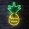 Isaac Jacobs 17 x 10 inch LED Neon Yellow Green Pineapple Wall Sign for Cool Light Wall Art Bedroom Decorations Home Accessories Party and Holiday Dcor Powered by USB Wire PINEAPPLE