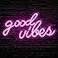 Olekki Pink Good Vibes Neon Sign Neon Lights for Bedroom LED Neon Signs for Wall Decor 161 x 83 inch