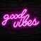 Olekki Pink Good Vibes Neon Sign Neon Lights for Bedroom LED Neon Signs for Wall Decor 161 x 83 inch