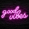 Olekki Pink Good Vibes Neon Sign Neon Lights for Bedroom LED Neon Signs for Wall Decor 161 x 83 inch