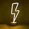 Isaac Jacobs 1175 x 435 LED Neon Yellow Lightning Bolt Tabletop Lamp White Base Night Light for Bedroom Dcor Party Battery Powered Batteries Not Included Yellow Lightning Bolt