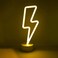 Isaac Jacobs 1175 x 435 LED Neon Yellow Lightning Bolt Tabletop Lamp White Base Night Light for Bedroom Dcor Party Battery Powered Batteries Not Included Yellow Lightning Bolt