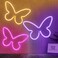 BRIGHTDECK 3 Pcs Butterfly Neon Signs Neon Light for Bedroom USB or 3AA Battery Powered LED Wall Dcor for Valentines Day Birthday Gift Wedding Party Home Decor Pink Purple Warm white