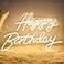 Dengduoduo Happy Birthday Neon Sign for Wall Decor LED Happy Birthday Light Up Sign USB Powered Dimmable Neon Light for Birthday Party Decorations Backdrop Warm White