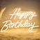 Dengduoduo Happy Birthday Neon Sign for Wall Decor LED Happy Birthday Light Up Sign USB Powered Dimmable Neon Light for Birthday Party Decorations Backdrop Warm White