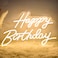Dengduoduo Happy Birthday Neon Sign for Wall Decor LED Happy Birthday Light Up Sign USB Powered Dimmable Neon Light for Birthday Party Decorations Backdrop Warm White