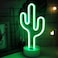Bailey Green Cactus Neon Light Signs LED Cactus Neon Night Lights with Pedestal Room Decor BatteryUSB Operation Lamps Neon Signs Light Up Childrens Room Bedroom Wedding