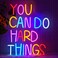 LMSIGNLY You Can Do Hard Things Neon Sign Dimmable LED Neon Signs for Wall Decor Neon Light Kids Wall Art Positive Classroom Decor USB Neon Light for Bedroom Birthday Party Classroom Backdrop Aestheti