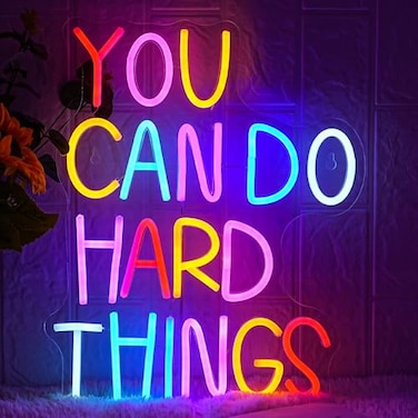 LMSIGNLY You Can Do Hard Things Neon Sign Dimmable LED Neon Signs for Wall Decor Neon Light Kids Wall Art Positive Classroom Decor USB Neon Light for Bedroom Birthday Party Classroom Backdrop Aestheti