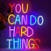 LMSIGNLY You Can Do Hard Things Neon Sign Dimmable LED Neon Signs for Wall Decor Neon Light Kids Wall Art Positive Classroom Decor USB Neon Light for Bedroom Birthday Party Classroom Backdrop Aestheti