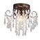 QS QS Small Crystal Ceiling Light Fixture Flush MountBlack with Brushed Gold Accents Ceiling Lights Modern ChandelierBedroom Hallway Closet Light FixtureDia95 1 Light