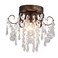 QS QS Small Crystal Ceiling Light Fixture Flush MountBlack with Brushed Gold Accents Ceiling Lights Modern ChandelierBedroom Hallway Closet Light FixtureDia95 1 Light