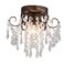 QS QS Small Crystal Ceiling Light Fixture Flush MountBlack with Brushed Gold Accents Ceiling Lights Modern ChandelierBedroom Hallway Closet Light FixtureDia95 1 Light
