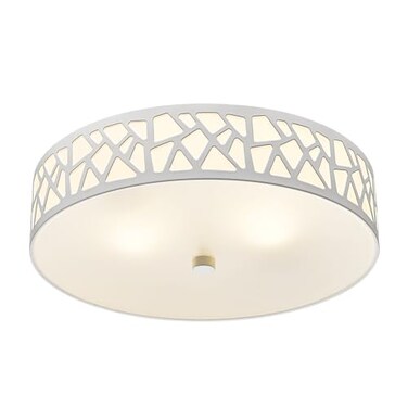 VICNIE 2Light Flush Mount Ceiling Light 12 Inch Modern Light Fixtures Ceiling Mount with White Metal and Frosted Glass Shade for BedroomHallway Kitchen