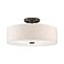 Livex Lighting 5213592 Meridian Collection 3Light Semi Flush Mount Ceiling Fixture with Oatmeal Color Fabric Hardback Drum Shade and Satin White Diffuser English Bronze