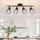 Baocuz 4Lights Semi Flush Mount Ceiling Light Adjustable MultiDirectional Light Fixtures Rotatable Farmhouse Light Fixtures Mount with Metal Cage for Dining Room Living Room