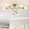 YXTH Semi Flush Mount Ceiling Light Fixture 6 Lights Modern Sputnik Chandelier Ceiling Lamp with E26 Bulb Base Light Fixtures Ceiling Mount for Bedroom Kitchen Living Room Hallway Gold