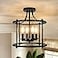Bosceos Farmhouse Semi Flush Mount Ceiling Light Fixture 4Light Industrial Ceiling Light w E12 Base Metal Rustic Vintage Chandelier Lighting for Kitchen Dining Room Hallway Entryway Foyer Matte Black
