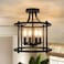 Bosceos Farmhouse Semi Flush Mount Ceiling Light Fixture 4Light Industrial Ceiling Light w E12 Base Metal Rustic Vintage Chandelier Lighting for Kitchen Dining Room Hallway Entryway Foyer Matte Black