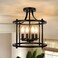 Bosceos Farmhouse Semi Flush Mount Ceiling Light Fixture 4Light Industrial Ceiling Light w E12 Base Metal Rustic Vintage Chandelier Lighting for Kitchen Dining Room Hallway Entryway Foyer Matte Black