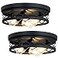 XPEHK 13in 3Light Farmhouse Flush Mount Ceiling LightBlack Metal Cage DesignE26 Base Ceiling Fixtures for Kitchen Hallway Entryway 2 Pack