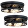 XPEHK 13in 3Light Farmhouse Flush Mount Ceiling LightBlack Metal Cage DesignE26 Base Ceiling Fixtures for Kitchen Hallway Entryway 2 Pack