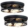 XPEHK 13in 3Light Farmhouse Flush Mount Ceiling LightBlack Metal Cage DesignE26 Base Ceiling Fixtures for Kitchen Hallway Entryway 2 Pack