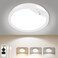 Lakumu 9 Rechargeable Motion Sensor Ceiling Light with Remote Wireless LED Ceiling Light Battery Operated No Wiring Battery Powered Ceiling Lights for Closet Shower Stairs Pantry Hallway 3CCT