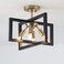 Minyuco SemiFlush Mount Ceiling Light Modern Industrial Light Fixture Black and Gold4Light Candelabra Lighting Ceiling Lamp for Kitchen Foyer Entryway Hallway Bedroom Closet