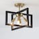 Minyuco SemiFlush Mount Ceiling Light Modern Industrial Light Fixture Black and Gold4Light Candelabra Lighting Ceiling Lamp for Kitchen Foyer Entryway Hallway Bedroom Closet