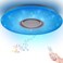 HOREVO Led Music Ceiling Light with Bluetooth Speaker 36W 20 inch Multi Functional APP Upgraded Modern Light Fixtures with RGB Color Changing Family Party Star Lights Remote Included
