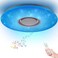 HOREVO Led Music Ceiling Light with Bluetooth Speaker 36W 20 inch Multi Functional APP Upgraded Modern Light Fixtures with RGB Color Changing Family Party Star Lights Remote Included