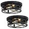 SKEJAO Flush Mount Ceiling Light FixtureBlack 2Light Hallway Light Fixtures CeilingLight Fixtures Ceiling Mount for FarmhouseKitchenHallBedroomBathroom 2 Pack