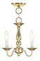 Livex Lighting 500902 Williamsburgh 3Light Convertible Hanging LanternCeiling Mount Polished Brass